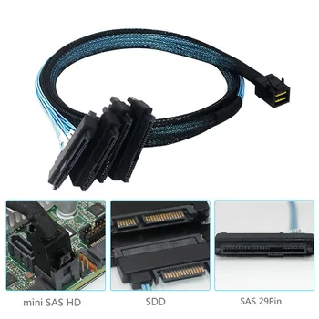 0.5 מ '/1 מ ' MiniSAS HD SFF-8643 36P כדי 4SFF-8482 29 15 פני SAS SATA מתאם חשמל כבל כונן הזיכרון המוצק כבל כונן קשיח SATA