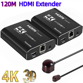10pair 1080P HDMI 4K Extender משדר וידאו HDMI אחת amplifie מקלט 120m על cat5 cat6 עם שלט רחוק IR