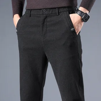 2021 של הגברים אביב סתיו אופנה עסקי מזדמן כותנה מכנסיים ארוכים המכנסיים זכר אלסטי ישר רשמית מכנסיים במידה 38