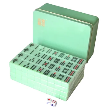 20mm מיני נייד ונג משחק באיכות גבוהה 144pcs אריחי Mahjong עם קופסת מתכת מצחיק המשפחה הסינית מקורה שולחן משחק לוח