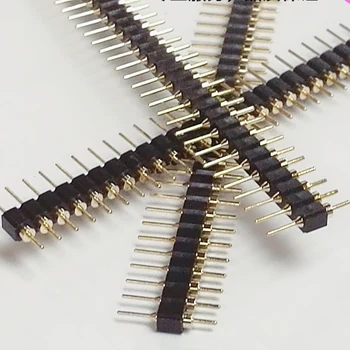 5pcs 40 פינים מחבר כותרת מחט עגול 1x40 Pin הזהב בשורה אחת זכר 2.54 מ 