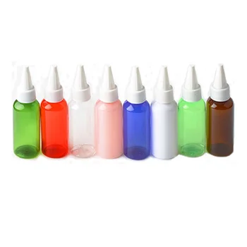 5pcs/חבילה 50ml 8 צבע זמין צורה עגולה לסחוט PET פלסטיק קרם קוסמטיקה בקבוק פלסטיק לבן הצביע הפה קאפ