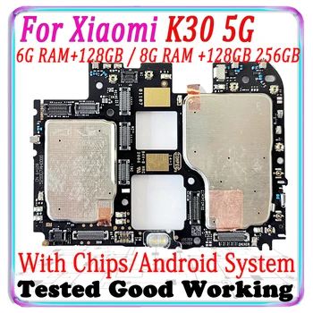 8G זיכרון RAM + 256GB 128GB המקורי לוגיים עבור Xiaomi K30 5G MI K30 לוח אם מלאה צ ' יפס Mainboard עם מערכת ההפעלה אנדרואיד מותקן