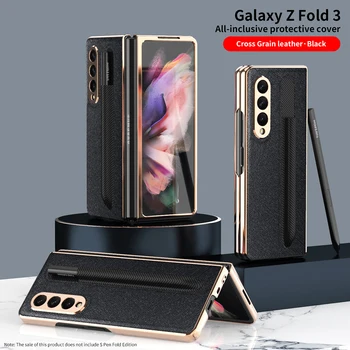Floveme יוקרה כיסוי מלא טלפון Case For Samsung Galaxy Z קיפול 3 כיסוי מגן לגלקסי Z קיפול 3 סריג מקרים עם זכוכית