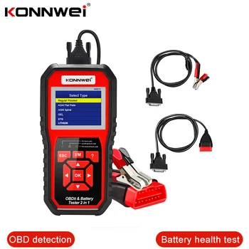 KONNWEI KW870 6V 12V מכונית אופנוע בודק סוללה OBD2 אבחון הכלי סורק 2 in1 לסובב טעינה בדיקת כלי הרכב