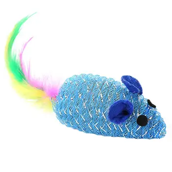 Legendog 1pc עכבר בצורת צעצוע יצירתי פלסטיק דמוית נוצה עיצוב מחמד אינטראקטיבי צעצוע חתול לנשוך צעצועים ציוד לחיות מחמד צבע אקראי