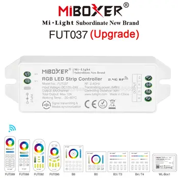 MiBOXER FUT037 לשדרג RGB LED הרצועה בקר DC12V~24V 12א תמיכה Smartphone APP / 2.4 G RF / Alexa, Google שליטה קולית