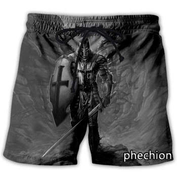 phechion אופנה חדשה גברים/נשים אביר טמפלר הדפסת 3D מזדמנים מכנסיים קצרים חידוש אופנת רחוב גברים רופף ספורט קצרים L90