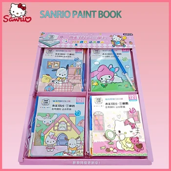 Sanrio Hellokitty מלודי יצירתי חידוש צבעי מים הערה Diy עם פיגמנט פאזל מיני Gouette ספר צביעה לילדים מתנות