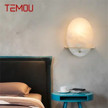 TEMOU נחושת מקורה מנורות קיר מנורת קיר יוקרתי משיש אור LED מרפסת הבית מסדרון מסדרון טרקלין