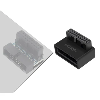 USB 3.0 19/20pin זכר נקבה מתאם הרחבת בזווית של 90 מעלות ממיר עבור לוח האם מחבר שקע PH19A