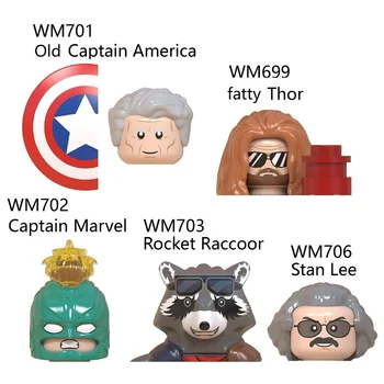 WM6061 שומן ת 'ור, קפטן ישן קפטן אמריקה-סטיב רוג' רס רוקט ראקון בניין מיני הפעולה איור צעצוע