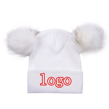 WZCX להדפיס את הלוגו ביני כפול הכובע להתחמם בחורף רקום מכתבים לשני המינים חיצוני לסרוג כובע סקי Skullies כובעים