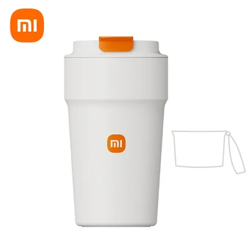 Xiaomi Mijia בהזמנה אישית נייד כוס קפה 316 נירוסטה אניה דליפת הוכחה 500ML ספל תרמוס עם כוס כיסוי