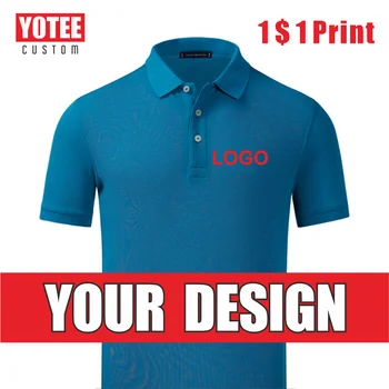 YOTEE מותאמים אישית 100% כותנה חולצת פולו מקרית מוצק צבע חולצת פולו מודפסות רקמה חדשה קיץ אופנה גברים ונשים ללבוש.