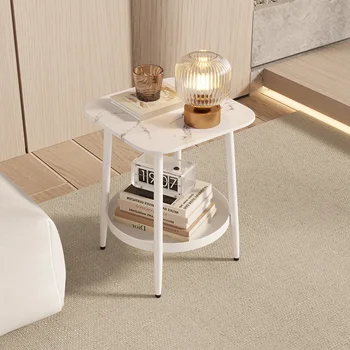 אור יוקרה בסלון שולחן קפה 2-layer חדר עיצוב שולחנות רוק לוח שולחן עבודה, שולחן צד תכליתי זירת ריהוט מודרני