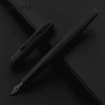 איכות יוקרה Jinhao 75 מתכת שחור עט נובע פיננסי במשרד תלמיד בית הספר ציוד משרדי, דיו, עטים