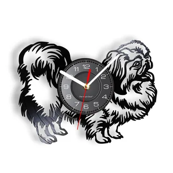 אני אוהב כלב שיצו דקורטיביים קיר שעון לפוג כלב גור לחיות מחמד חיה קיר שעון עם הארת LED ויניל עיצוב לבעלי כלבים