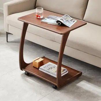 בציר ספה ברור שולחן צד בעיצוב חדר אלון יוקרה נורדי עץ קפה שולחן מינימליסטי קטן מסה Auxiliar ריהוט הבית