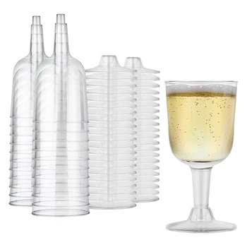 ברור פלסטיק, כוס יין למחזור - זכוכית משוריינת גביע יין חד פעמיות & לשימוש חוזר כוסות שמפניה, קינוח 20Pcs