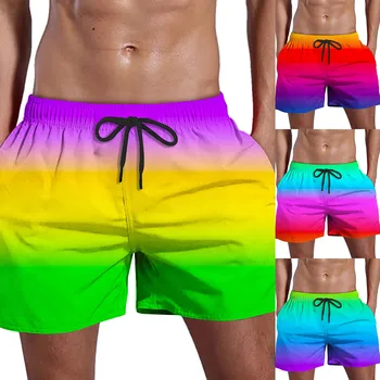 גברים שחייה בקיץ יבש מהירה מכנסיים קצרים עם כיסים בתוספת צבע הדפסה קצרים חוף של גברים מכנסיים קצרים מכנסיים של גברים בגדי ים