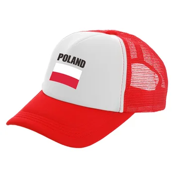 דגל פולין משאית כובע גברים מגניב פולין כובע בייסבול כובע קיץ קריר יוניסקס רשת רשת כובעי