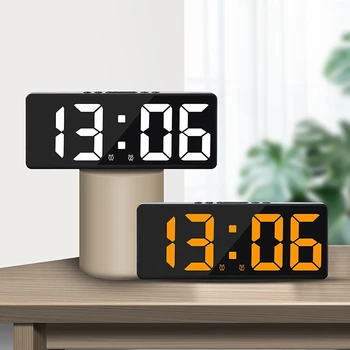 דיגיטלי המספר השעון בצבע מנורת הלילה הטמפרטורה לוח שנה שעון מעורר LED גדול מספר אלקטרוני שעון תאורת רקע תפאורה הביתה