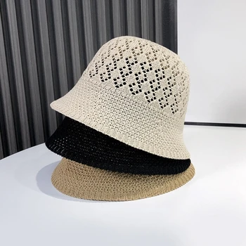 דלי כובע קל לסרוג לנשימה כובע חלול Packable דייג כובעי קיץ אביזר חוף כובע לנשים