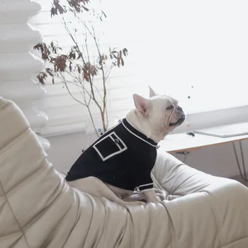 האופנה החורף חם כלב המחמד של מעצב שחור סוודר מגשר בגדי מעיל מעיל קטן, בינוני כלבי בולדוג צרפתי קורגי LDC66