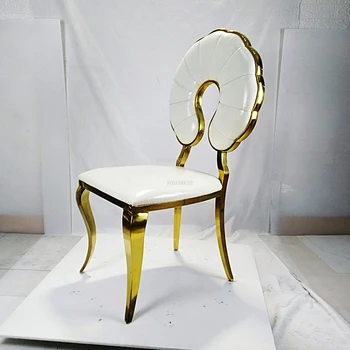 האמריקאי פלדה אל חלד זהב כסאות אוכל יצירתי ריהוט חדר האוכל המודרני אולם אירועים מלון הכיסא הביתה משענת הכיסא.