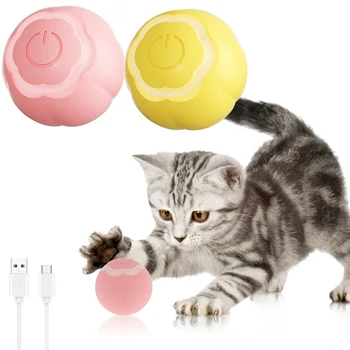 החתול החדש גלגול כדור צעצוע חכם הקפצה כדור מתגלגל מחמד צעצוע סיליקון חשמלי חתול כדור צעצוע אוטומטי נע הכדור מסתובב