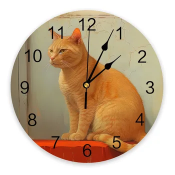 החתול מרופטים קירות שעון קיר שקט שעונים דיגיטליים הביתה השינה של מטבח קישוט תלוי לצפות