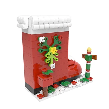 חג המולד מגפי נעלי MOC רעיון דירה מודל אבני הבניין צעצועים חג המולד קישוט לילדים חג המולד DIY צעצועים לילדים מתנות
