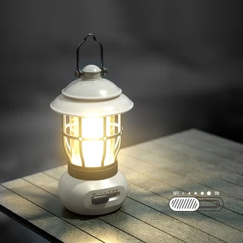 חיצוני נייד עמיד למים אור קמפינג סוג C LED נטענת תלוי אוהל אור תלוי פנס קמפינג יד הרים המנורה
