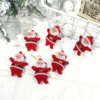 חם קישוטי חג המולד צבוע ביד סנטה קלאוס, עץ חג מולד קישוט תליון ילדים מתנה לשנה החדשה קישוט הבית