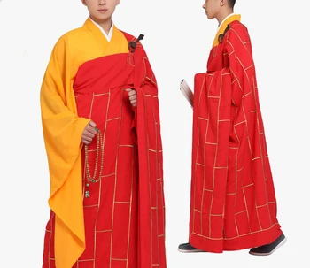 יוניסקס נזיר בודהיסטי WOODENHook cassocks חליפות מדים נזירי שאולין קונג פו החלוק זן להניח מדיטציה המנזר נזירה ZUYI
