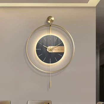 יוקרה שעון קיר בעיצוב מודרני עיצוב הבית LED גדול אילם שעוני קיר הסלון קישוט אמנות דיגיטלית השעון רלו דה ונקייה