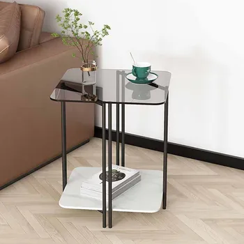 יוקרתי מודרני מרפסת ריהוט סלון זכוכית השולחן קטן ספה שולחן ליד המיטה בצד Tavolino Divano ריהוט הבית XY50ET