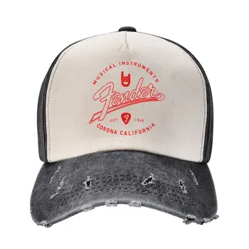 כובע בייסבול פנדר מוסיקלי גיטרה הסחורה יוניסקס בציר במצוקה כותנה שמש כובע מתנה