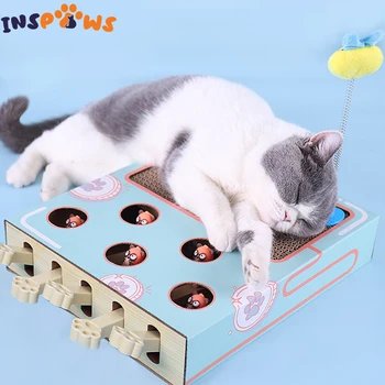 כיף החתול אינטראקטיבי צעצוע עם משטח גירוד לחתולים לחיות מחמד ואק שומה צעצוע חתולים חתלתול לתפוס עכברים חתול משחק אגרוף משחק תיבת האנט צעצוע