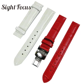 לבן, אדום, נשים צופות רצועות 1853 על Tissot שעון Dressport T050 T099 להקות השעון 14mm 16 מ 