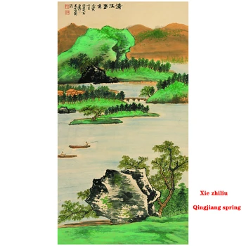 מאסטר של ציור סיני שיה zhiliu Qingjiang אביב קלאסי עובד רפרודוקציה של מוזיאון ציורים מתנה נותן / decorat