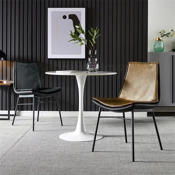 מודרני האוכל הכיסא הביתה הנורדי, כיסאות חדר אוכל ריהוט רטרו מעצב תעשייתי כיסא עור כיסא פינת אוכל כיסאות TG