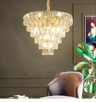 מודרני הברק הגביש הוביל אורות תליון חיים עיצוב חדר Led תליון מנורה בחדר האוכל תליית גופי תאורה בחדר השינה Luminaire