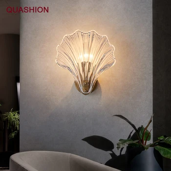 מודרני מעטפת קיר מנורות LED מלון יצירתי הביתה השינה מקורה זכוכית קישוט אור יוקרה קריסטל מנורת הלילה