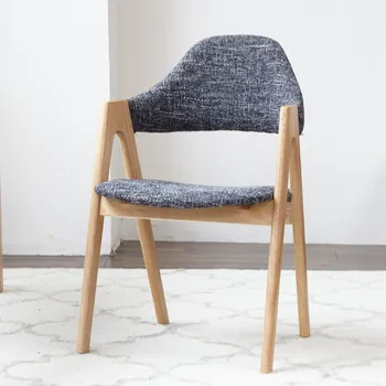 מעץ מלא מודרני משענת כסאות אוכל קליל, קפה, כורסה נורדי אור יוקרה ומתן כסאות אוכל ריהוט חדר שינה