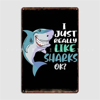 מצחיק כריש הסלון פוסטר מתכת לוח קיר בעיצוב מערת פאב עיצוב הפאב פח סימן פוסטר