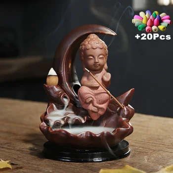 מתנה 20Cones קלאסית יצירתי קרמיקה זרם אחורי מבער קטורת נזיר הזן פנג שואי יוגה TeaPet קישוט הסרת ריח קטורת