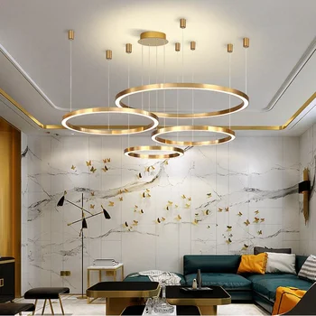 נברשות אורות LampCombination LED בסלון נברשת בניין משרדים לובי הטבעת נורדי אקריליק המשרד