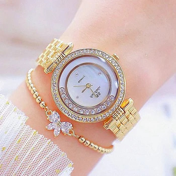 נשים שעוני היד 2020 מותג יוקרה השמלה יהלום נקבה שעון יד אלגנטי זהב שעון צמיד לנשים Montre פאטאל 2021